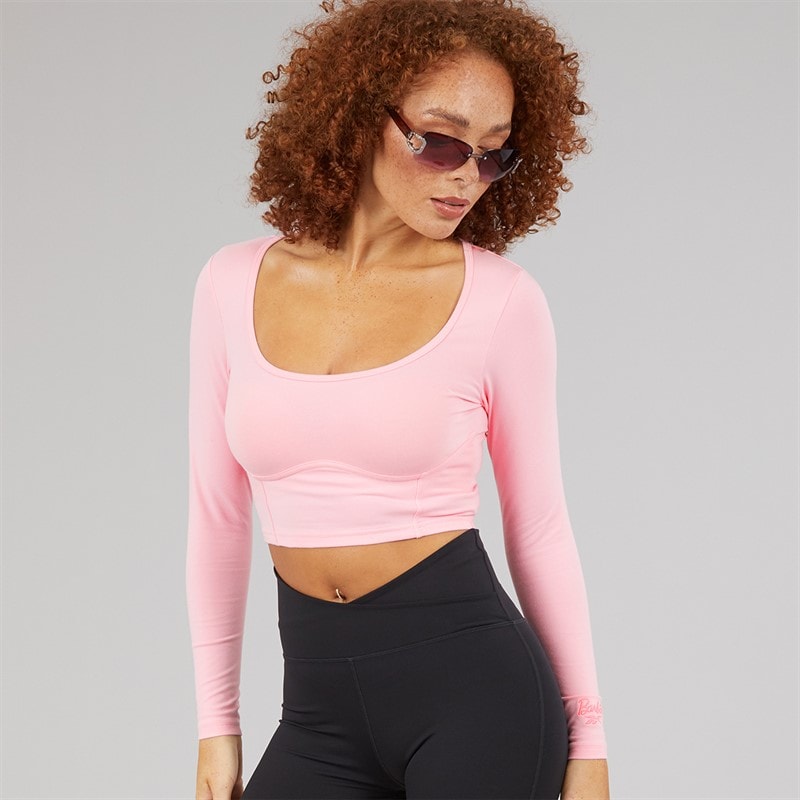 Reebok Womens X Barbie Crop Top Astro Rose