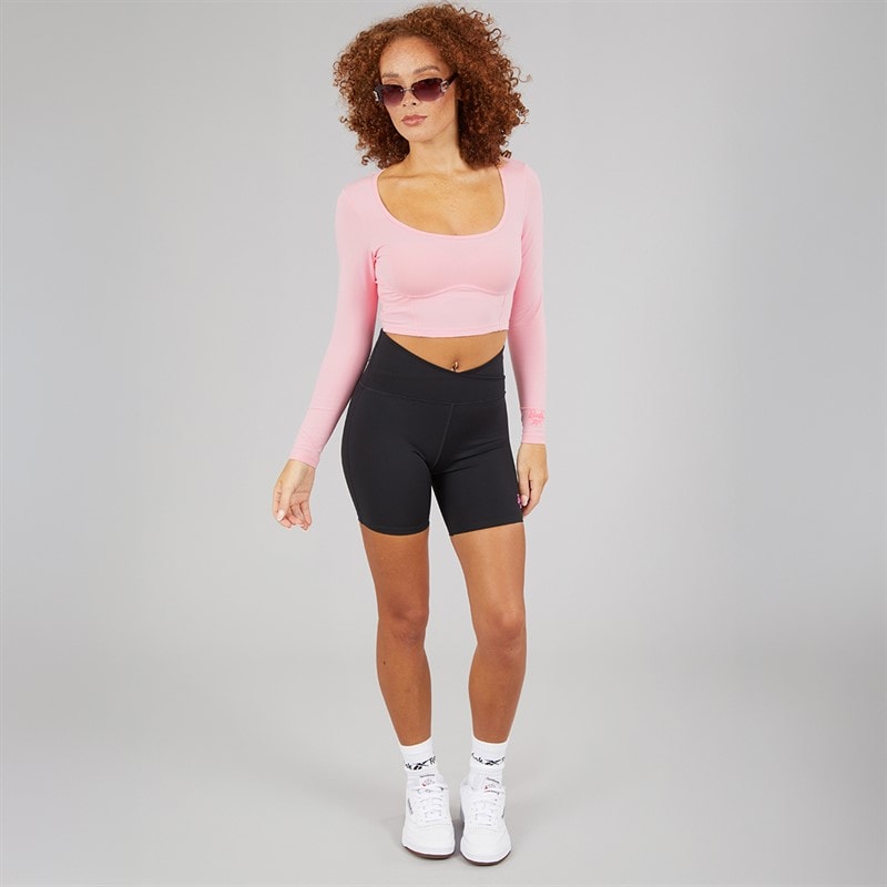 Reebok Womens X Barbie Crop Top Astro Rose - Image 4