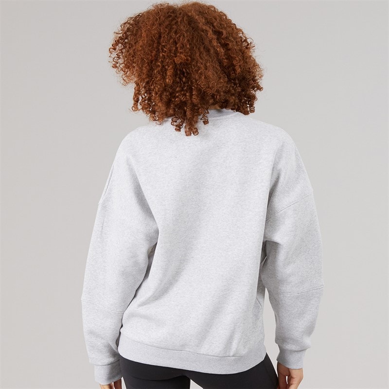 Reebok Womens Lux Oversized Crew Sweat Light Grey Heather - Image 2