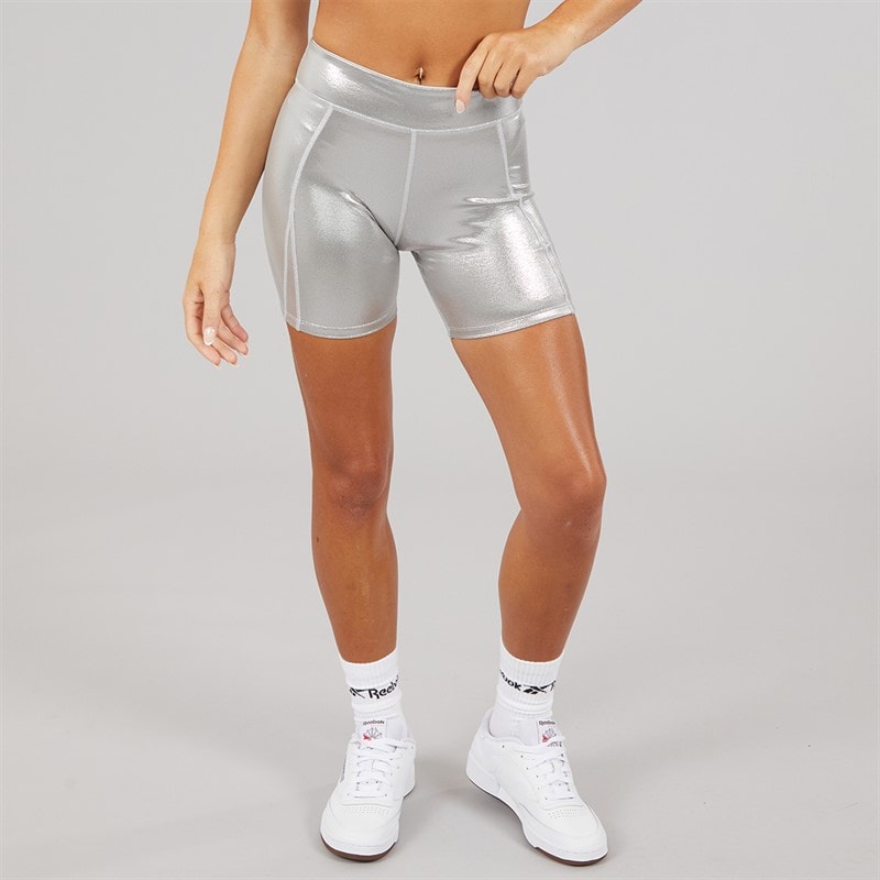 Reebok Womens X Angel Collection Lux Contour Bike Shorts Chrome Peyer Pantone