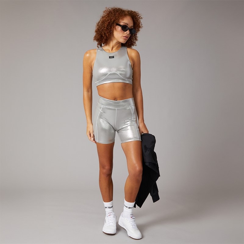 Reebok Womens X Angel Collection Lux Contour Bike Shorts Chrome Peyer Pantone - Image 3