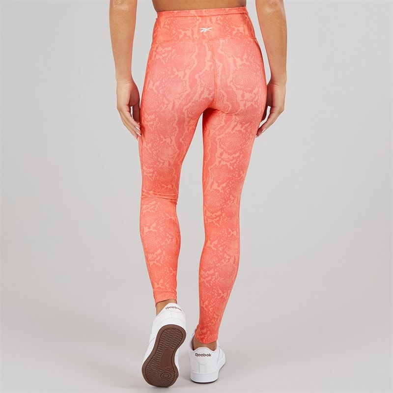 Reebok Womens ID Train AOP High Waist Tight Leggings Sunset Coral - Image 3