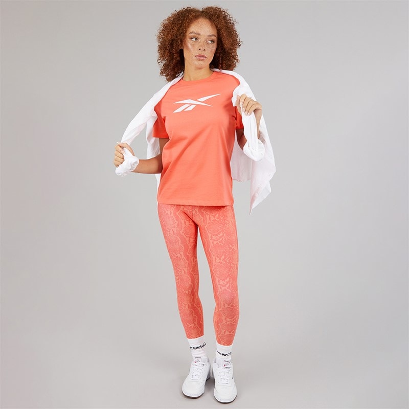 Reebok Womens ID Train AOP High Waist Tight Leggings Sunset Coral - Image 4