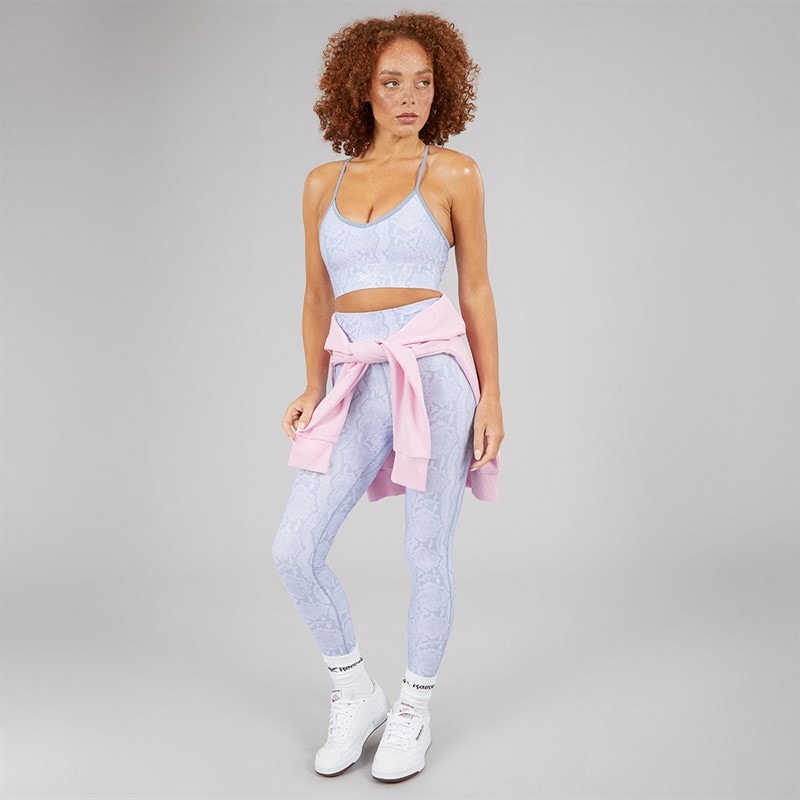 Reebok Womens ID Train AOP Light Support Sports Bra Top Y2K Blue - Image 3