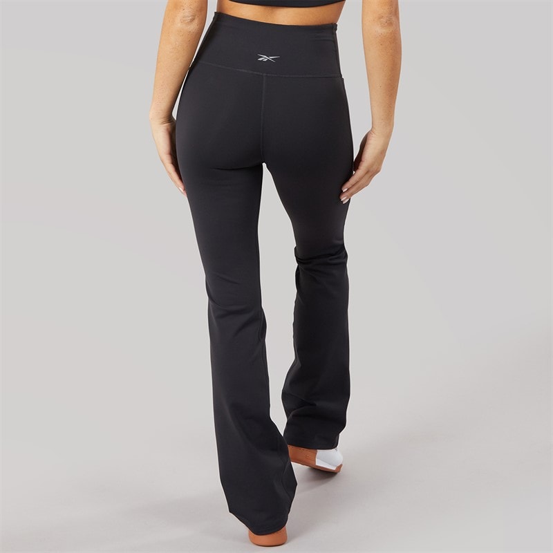 Reebok Womens Lux High Waisted Mini Flare Pants Black - Image 2