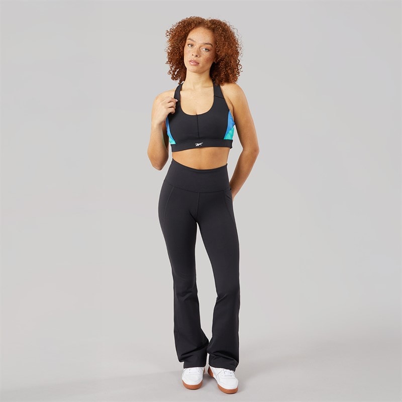 Reebok Womens Lux High Waisted Mini Flare Pants Black - Image 4