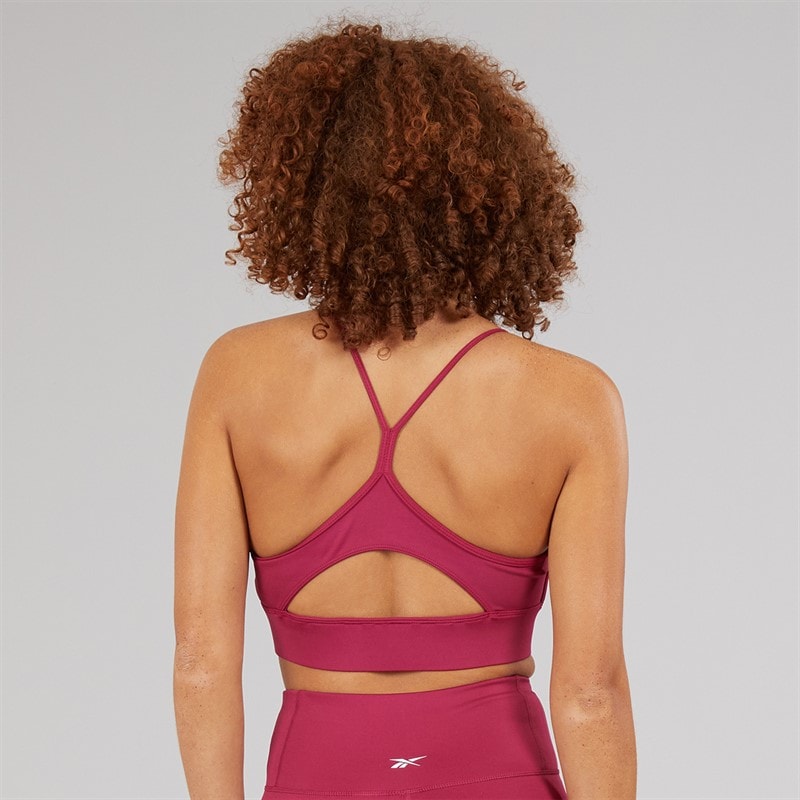 Reebok Womens ID Train Tri Back Light Support Sports Bra Top Very Berry - Image 2