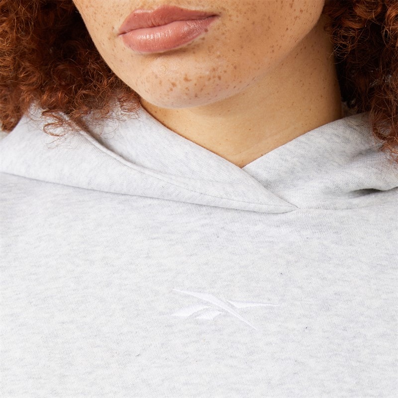 Reebok Womens Lux Oversized Hoodie Light Grey Heather - Image 3