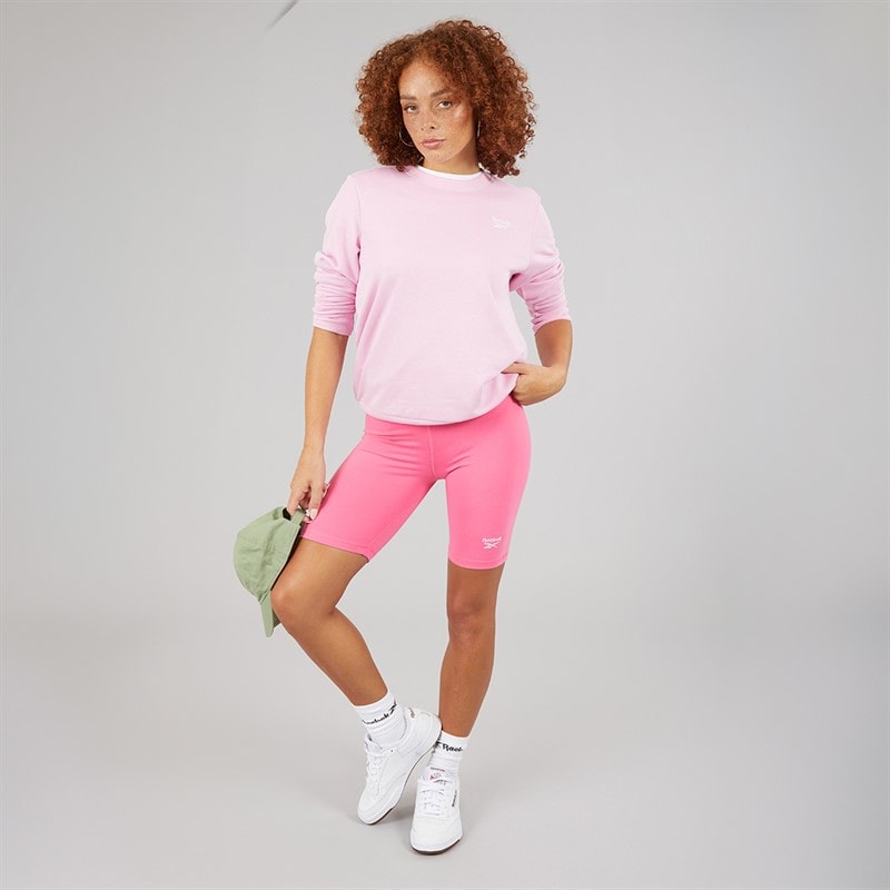 Reebok Womens Reebok Identity Small Logo Fitted Shorts True Pink - Image 4