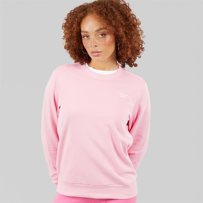 Reebok Womens Reebok Identity Small Logo French Terry Sweathshirt Astro Rose