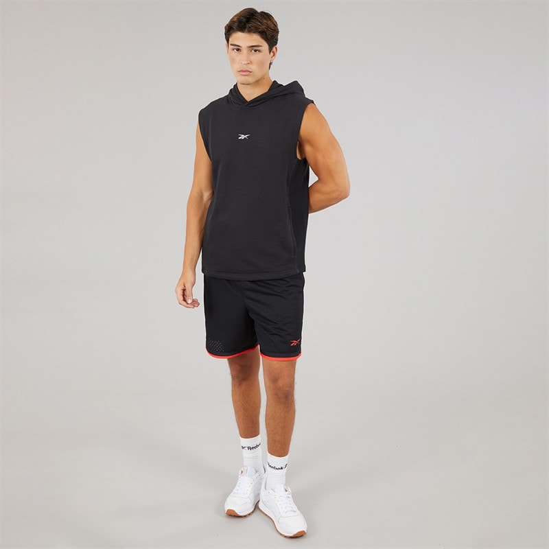 Reebok Mens Basketball Sleeveless Hoodie Black - Image 3