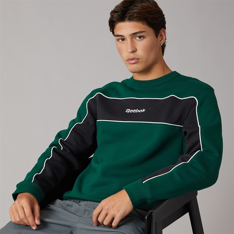 Reebok Mens Classics Team Tradition Crew Sweatshirt Collegiate Green
