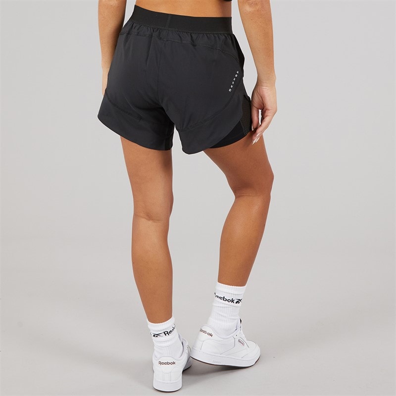 Reebok Womens Running 2-In-1 Shorts Night Black - Image 2