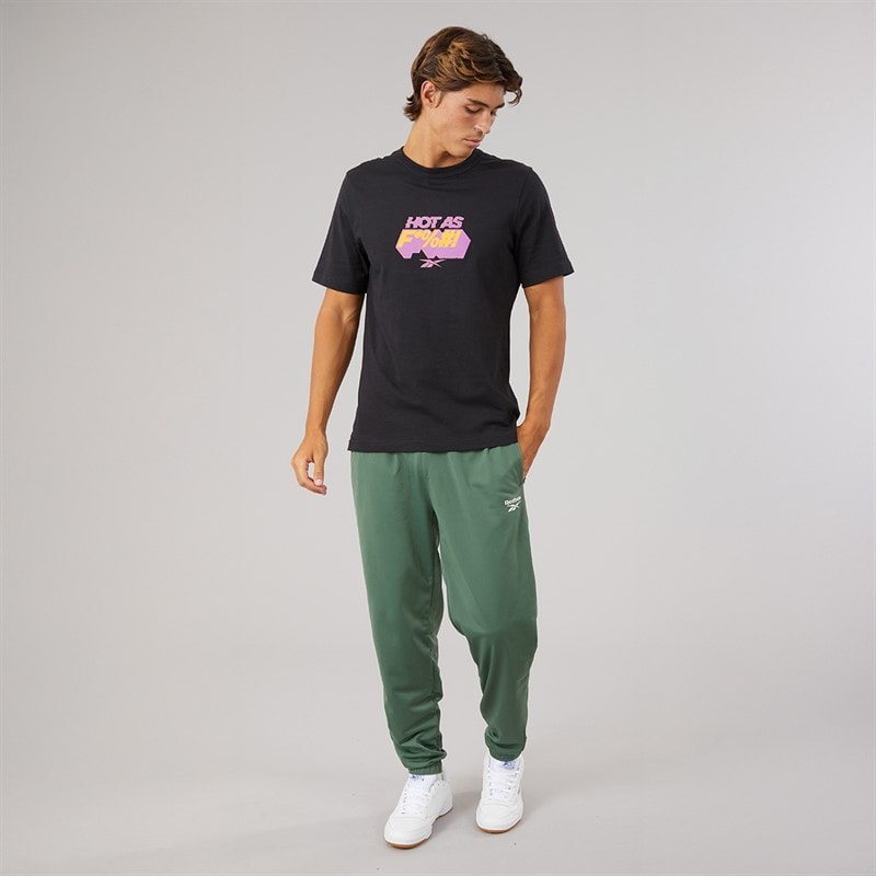 Reebok Mens Graphic Series Hype Text T-Shirt Black - Image 4