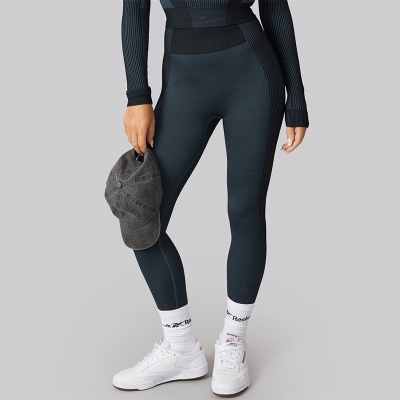 Reebok Womens RBK Lab Seamless 7/8 Tight Leggings Black