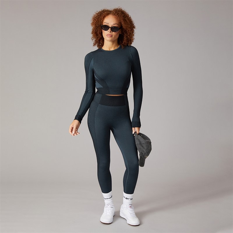 Reebok Womens RBK Lab Seamless 7/8 Tight Leggings Black - Image 4