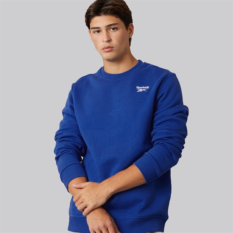 Reebok Mens Reebok Identity Small Logo Fleece Sweatshirt Boundless Blue