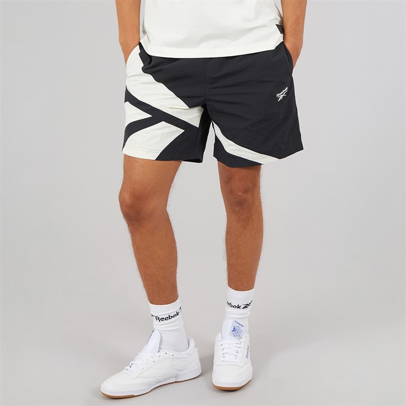 Reebok Mens Classics Vector 7 Inch Woven Shorts Black/Chalk - Image 1