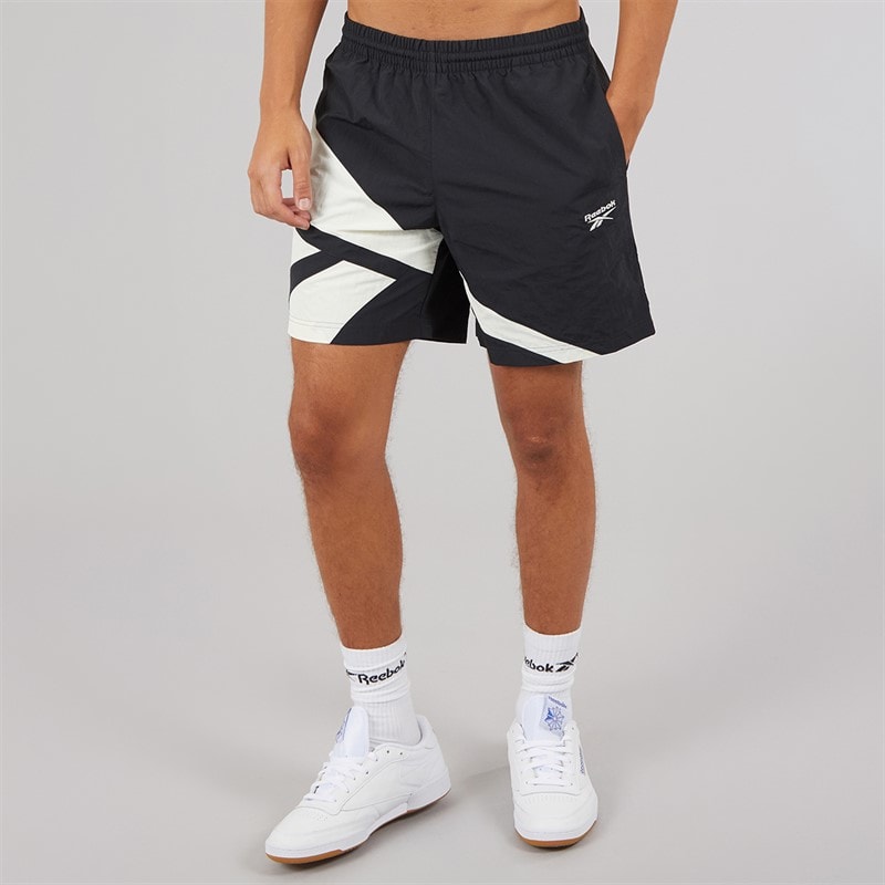 Reebok Mens Classics Vector 7 Inch Woven Shorts Black/Chalk - Image 2