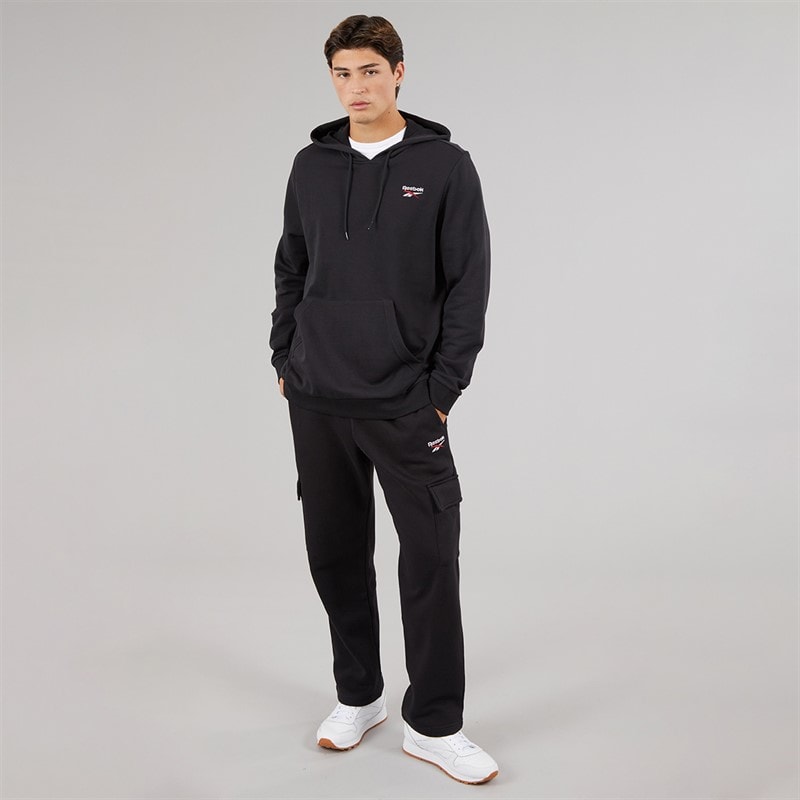 Reebok Mens Reebok Identity Small Logo Hoodie Black/White/Vector Red - Image 4