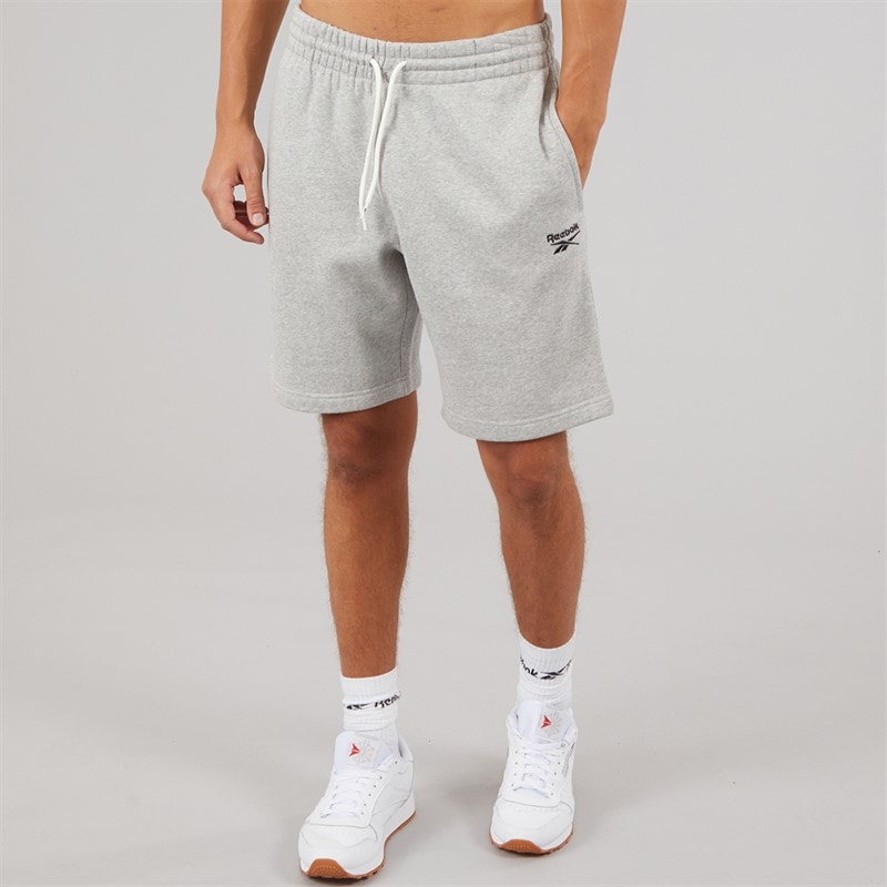Reebok Mens Reebok Identity Small Logo Fleece Shorts Mediume Grey Heather/Medium Grey Heather - Image 2