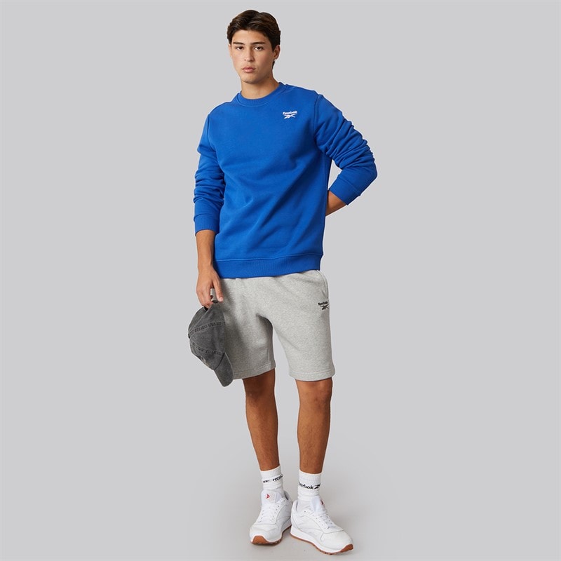 Reebok Mens Reebok Identity Small Logo Fleece Shorts Mediume Grey Heather/Medium Grey Heather - Image 4