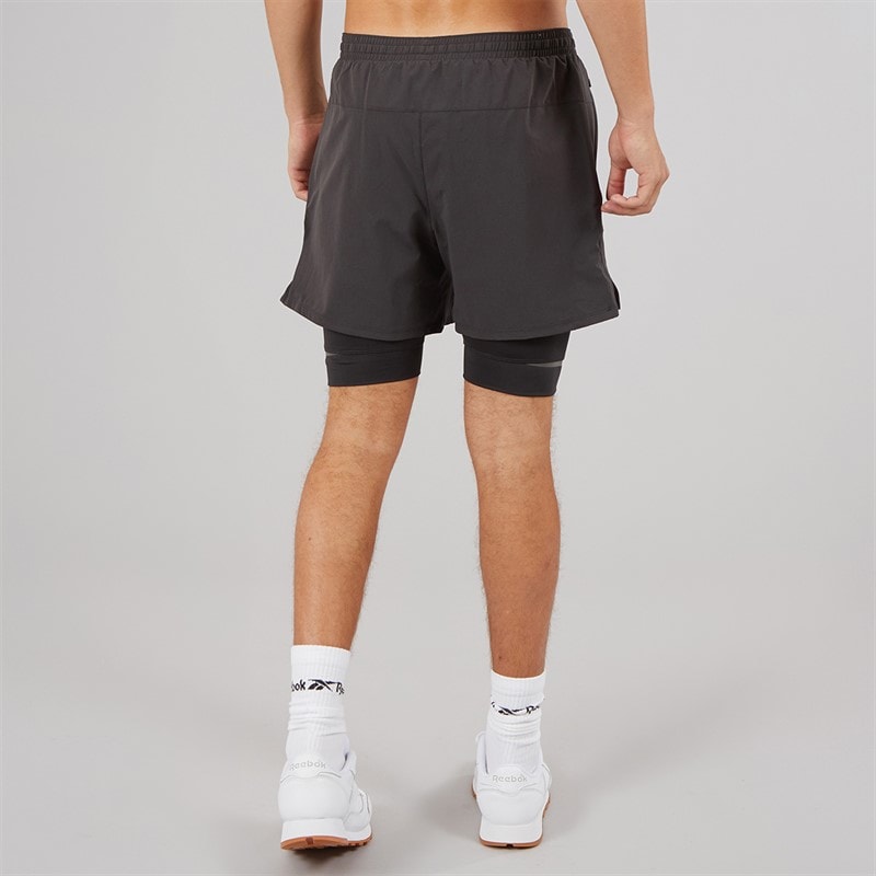 Reebok Mens RBK Lab 2-In-1 Training Shorts Washed Black - Image 3