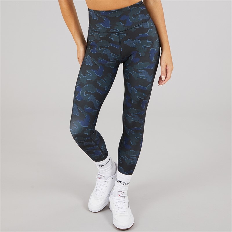 Reebok Womens ID Train Camo High Waist Tight Leggings Black