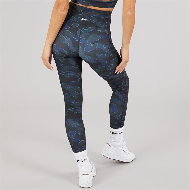 Reebok Womens ID Train Camo High Waist Tight Leggings Black - Image 2