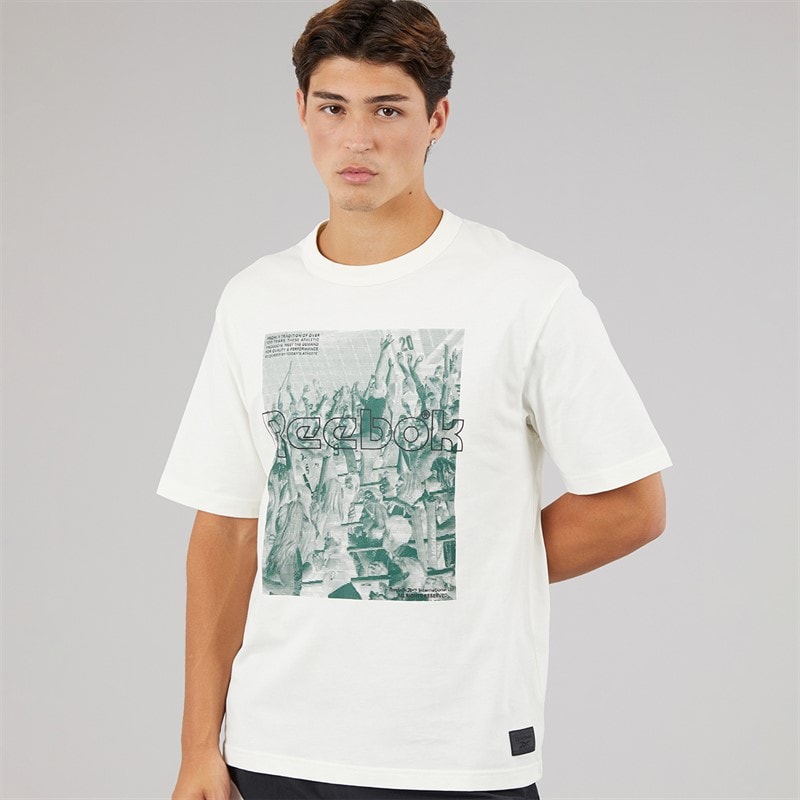 Reebok Mens Classics Team Tradition T-Shirt Chalk