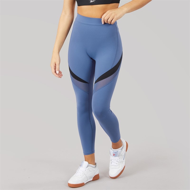Reebok Womens Lux Colorblock High Waisted 7/8 Tight Leggings Twilight Purple - Image 3