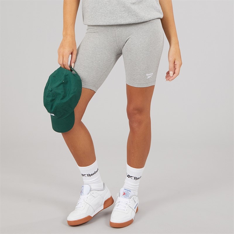 Reebok Womens Reebok Identity Small Logo Fitted Shorts Medium Grey Heather