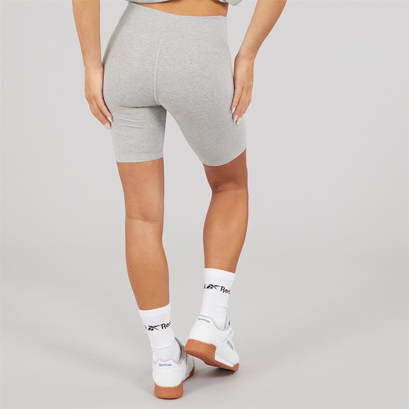 Reebok Womens Reebok Identity Small Logo Fitted Shorts Medium Grey Heather - Image 2