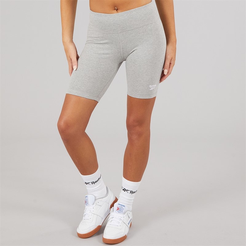 Reebok Womens Reebok Identity Small Logo Fitted Shorts Medium Grey Heather - Image 3