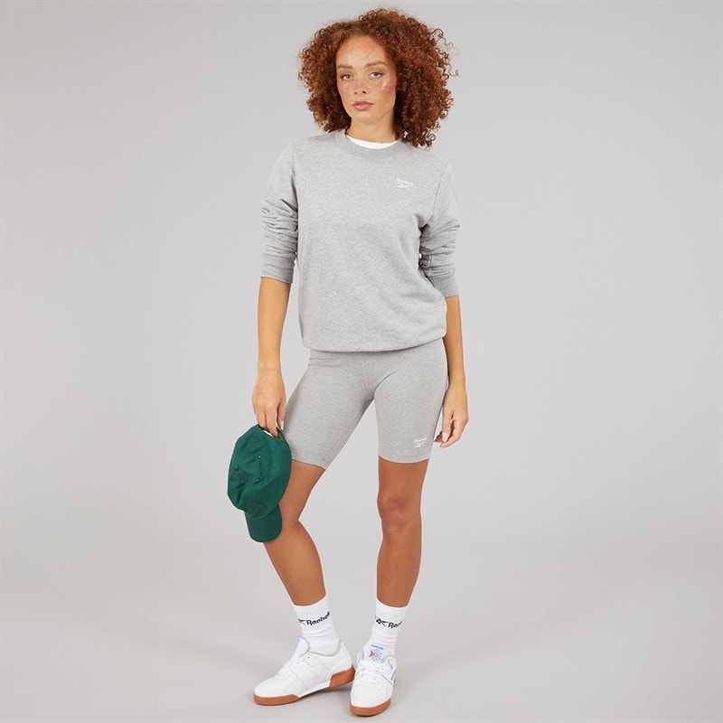Reebok Womens Reebok Identity Small Logo Fitted Shorts Medium Grey Heather - Image 4