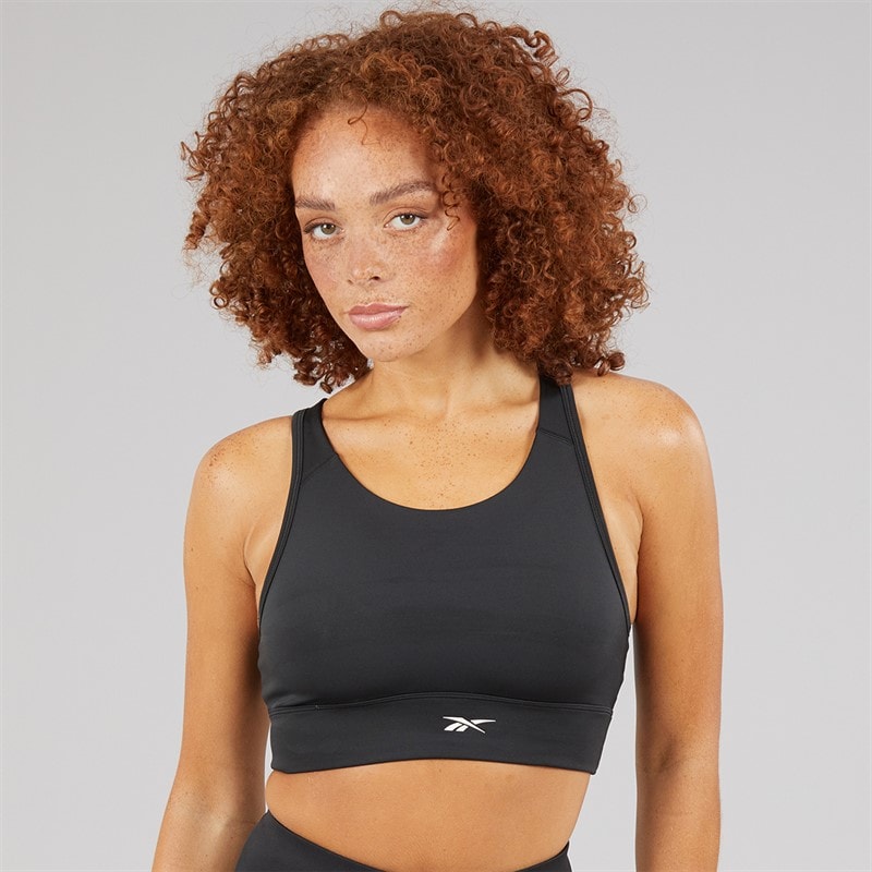 Reebok Womens ID Train High Support Sports Bra Top Night Black - Image 1