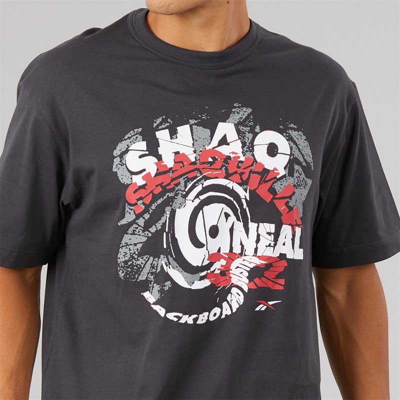 Reebok Mens Graphic Series Shaq Spiral T-Shirt Washed Black - Image 3