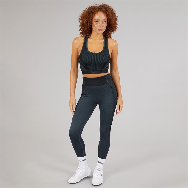 Reebok Womens RBK Lab Seamless Light Support Sports Bra Top Black - Image 4