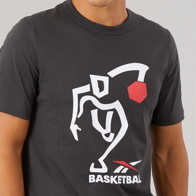 Reebok Mens Graphic Series Attack T-Shirt Washed Black - Image 3