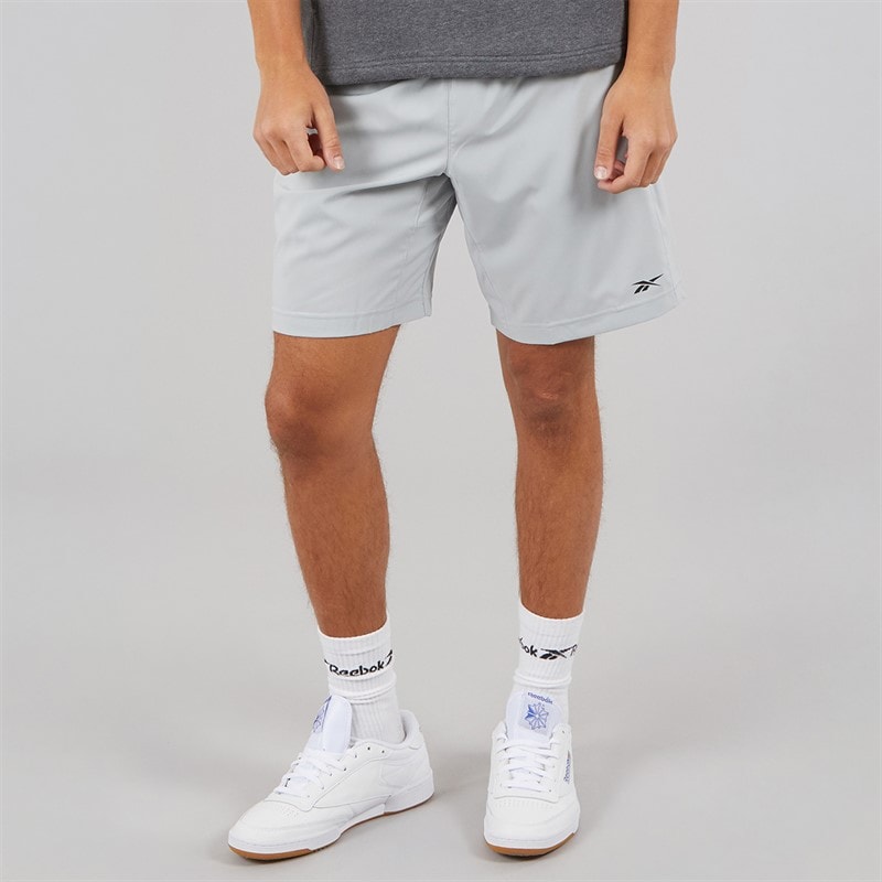Reebok Mens Workout Ready Woven Shorts Pure Grey 3 - Image 1