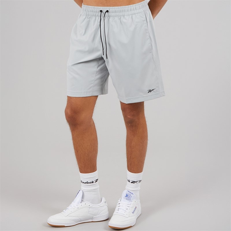 Reebok Mens Workout Ready Woven Shorts Pure Grey 3 - Image 2