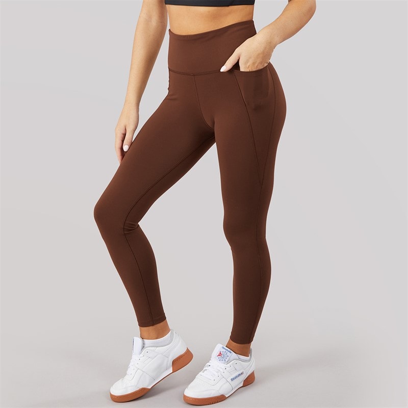 Reebok Womens Lux High Waist Tight Leggings Unearthed Brown - Image 3