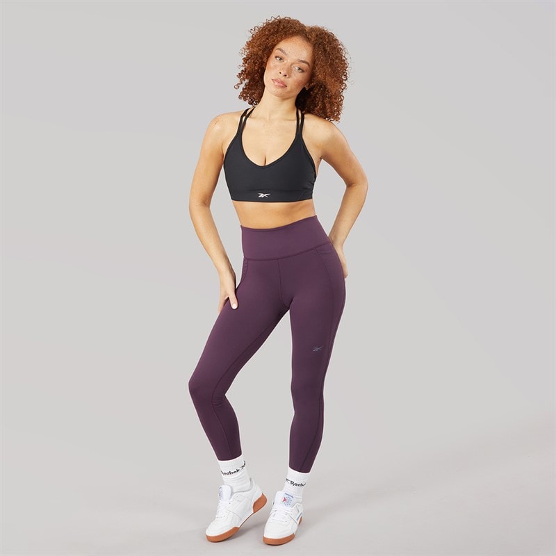 Reebok Womens Lux High Waisted RBK Fire+ Tight Leggings Midnight Plum - Image 4