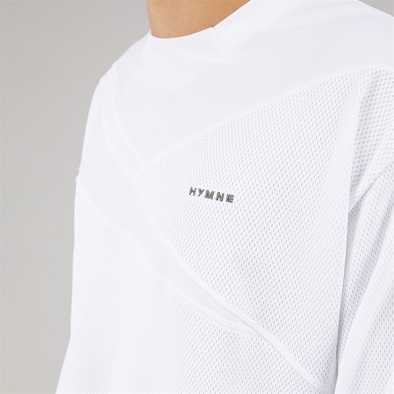 Reebok Mens X Hymne Long Sleeve Jersey T-Shirt White - Image 3