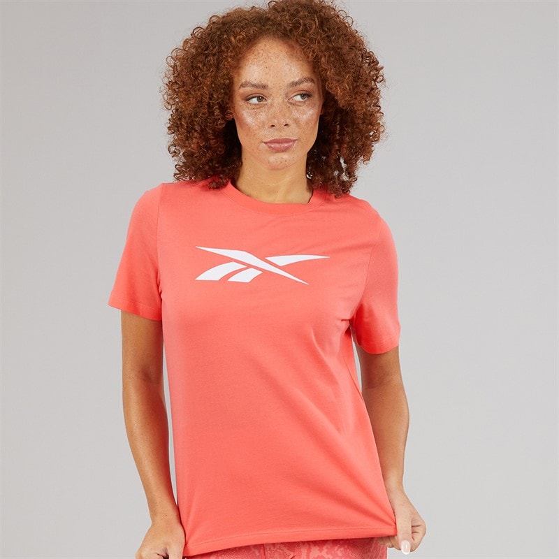 Reebok Womens Vector Graphic T-Shirt Sunset Coral - Image 1