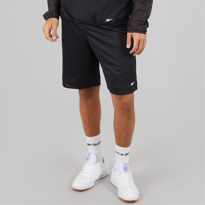 Reebok Mens Mesh Basketball Shorts Black - Image 1