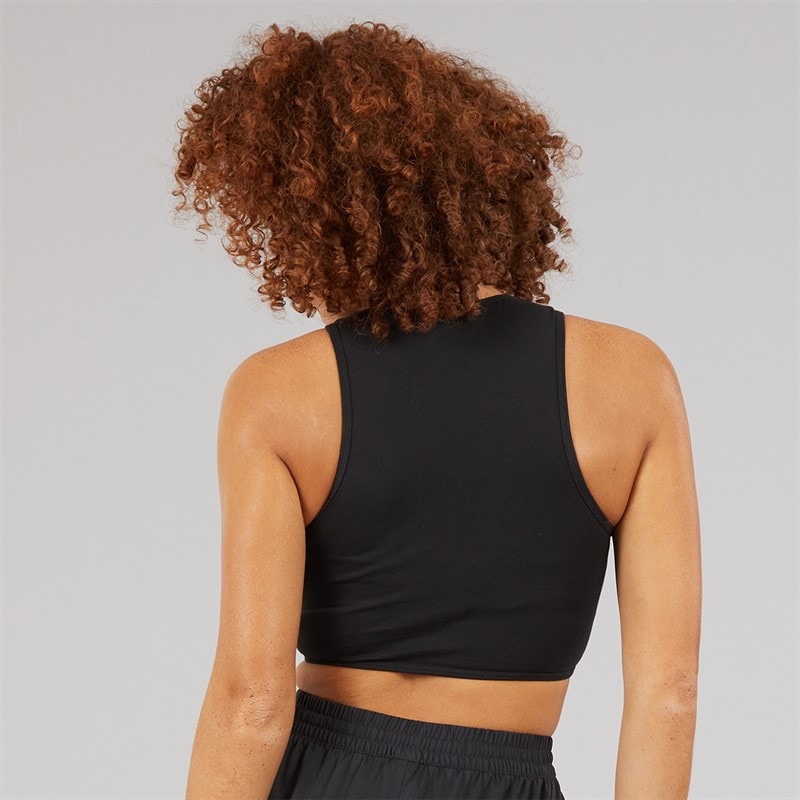 Reebok Womens Wardrobe Essentials Light Support Cotton Sports Bra Top Black - Image 2