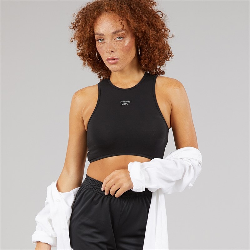 Reebok Womens Wardrobe Essentials Light Support Cotton Sports Bra Top Black - Image 4