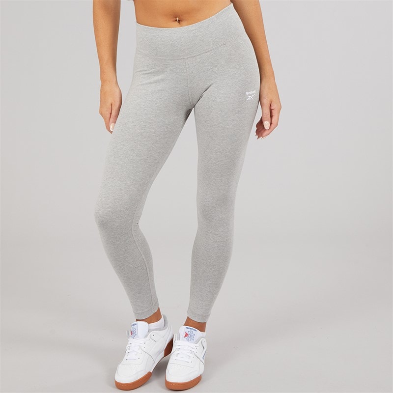 Reebok Womens Reebok Identity Small Logo Cotton Leggings Medium Grey Heather - Image 3