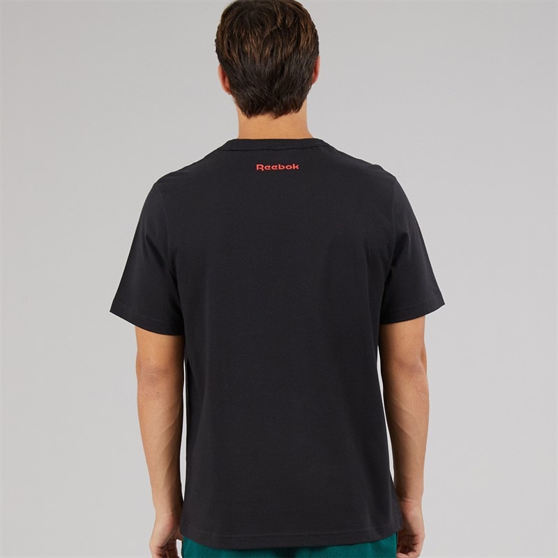 Reebok Mens Reebok Basketball T-Shirt Black - Image 2
